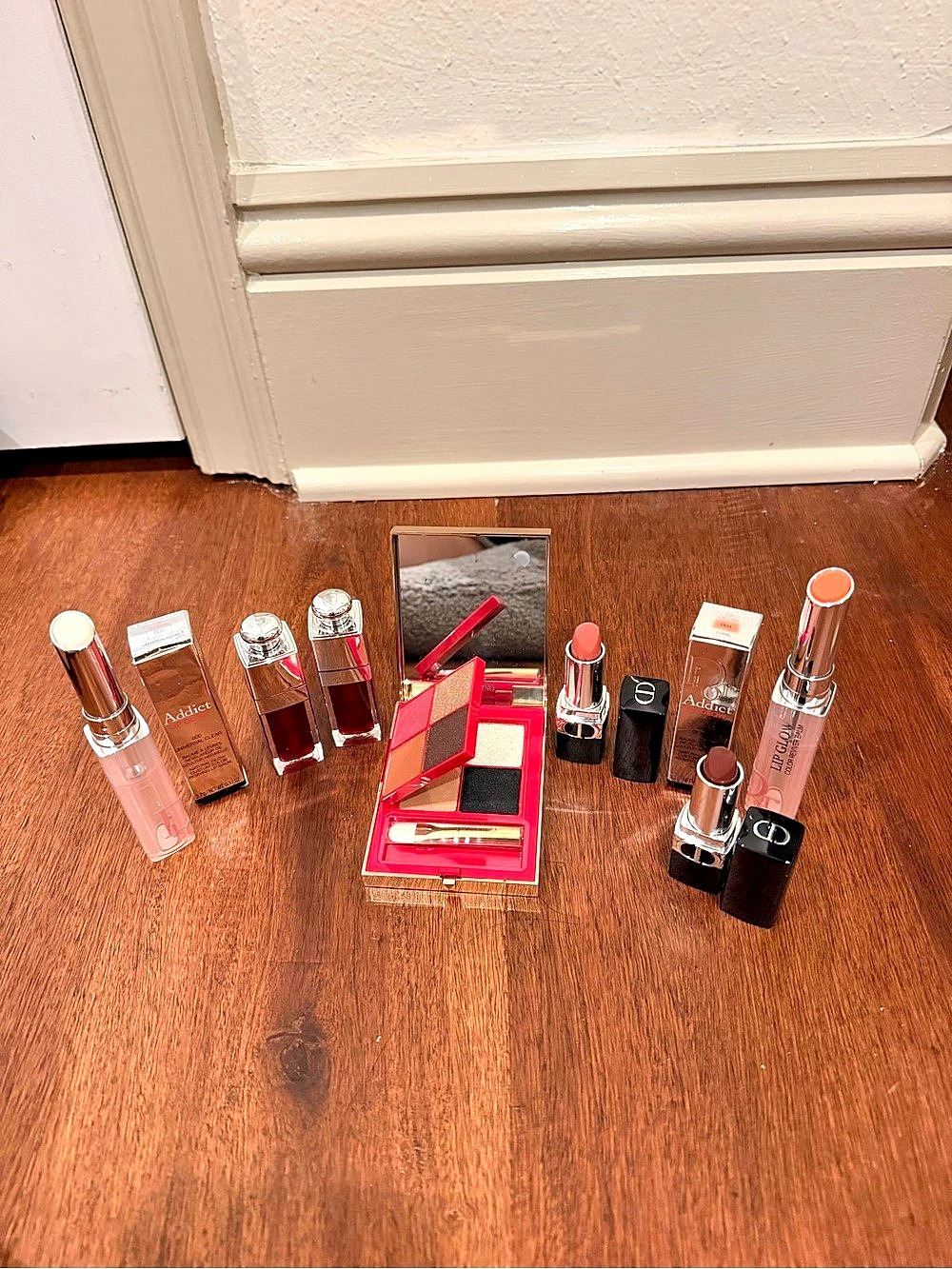 Dior Addict Lip Glow Lipsticks, mattes, and Valentino eye palette